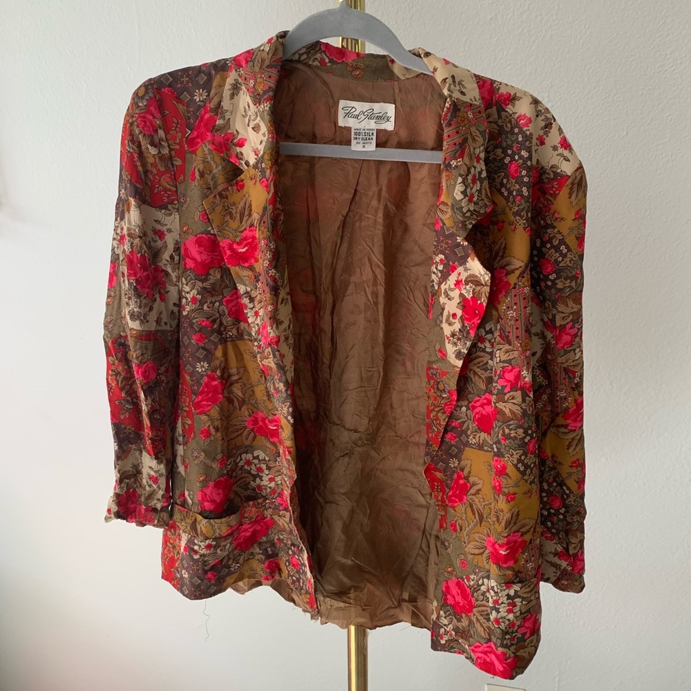 Vintage 100% silk blazer